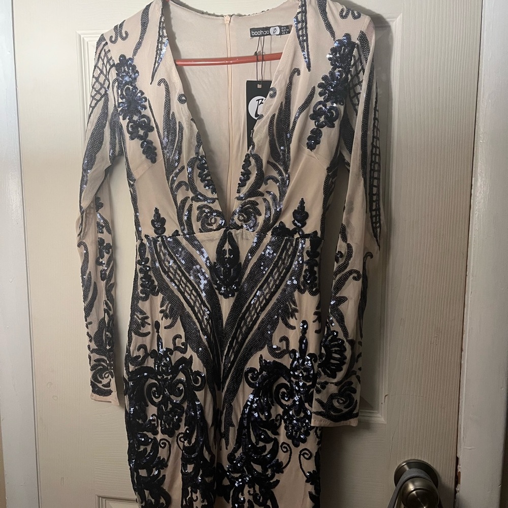 Sequin mesh dress